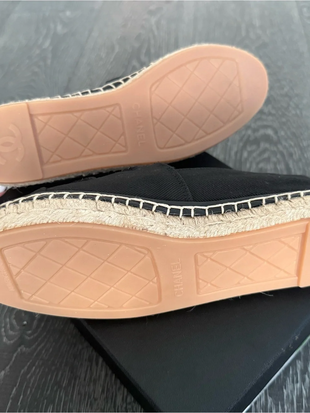 Chanel Embroidered Floral CC Espadrille Brand New